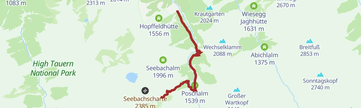 Route map: Neukirchen: Hopffeldboden - Foisskarsee